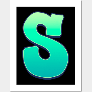 Letter S - Green fade Posters and Art